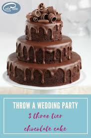 How To Make 3 Three Tier Chocolate Wedding Cake Decorating Ideas By Caketube Chocolate Cake Frosting Cake Homemade Cake Recipes Chocolate