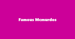 Most Famous People with Last Name Mcmurdo
