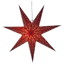 Papierstern Galaxy In Rot E14 60mm Stehlampe Real