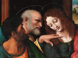 Scripture scholars indicate that there is room for debate as to whether judas was still present at the last supper after jesus had instituted the eucharist. Judas Iscariot Saint Peter John The Apostle The Last Supper Painting By Giampietrino After Leonardo Da Vinci
