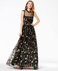 City Studios Juniors Ruffle Trim Embroidered Gown A Macy S Exclusive Style Macys Prom Dress Floral Prom Dresses Embroidered Gown