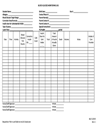 7 Printable Blood Sugar Log Forms And Templates Fillable