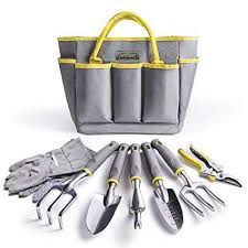Amazon Com Jardineer 8 Piece Gardening Tools Set With Small Garden Tools And Big Garden Tote Bag Gardening G Garden Tool Bag Garden Tool Set Garden Tote Bag