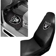 Nfl Oakland Raiders 2 Pc Front Floor Mats And Car Seat Cover Value Bundle Black Car Seats Nfl Oakland Raiders Raiders