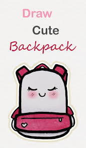 Learn How To Draw So Cute Backpack Easy Step By Step Kawaii Tutorial Kawaii Drawing Tutorial Back Cute Easy Drawings Cute Doodle Art Disney Art Drawings