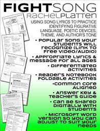 Figurative language is different from literal language in that the former uses all kinds of techniques including metaphor, simile, and so on to get its message across whilst the latter (literal) uses straightforward this is an example of which type of figurative language? Music Lyrics With Figurative Language
