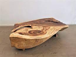 Haben sie einen tisch, der eine feste basis, doch eine kaputte oberfläche hat? Akazie Couchtisch Aus Baumstamm Massivholz Mobel Tischplatten Baumplatten Sideboards Tischgestelle Massmobel