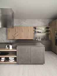 fitted kitchen with island without handles cloe composition 2 by cesar arredamenti design gian vittorio plazzogna kuchen design kuche betonoptik kuchendesign