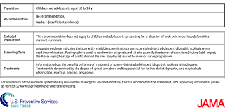 clinical summary screening for adolescent idiopathic