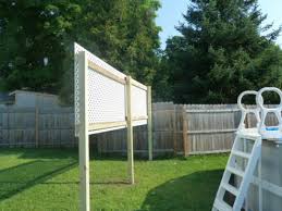For above ground pool owners, you should check out the gli above ground pool fence base kit. Privacy Screen For Backyard Pool Diy Home Improvement Forum