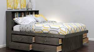 Maybe you would like to learn more about one of these? Queen Captains Bed With Bookcase Headboard Youtube