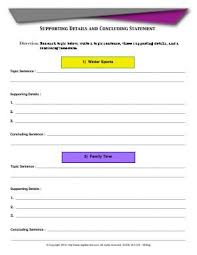 Worksheet Supporting Details And Concluding Statement Write A Topic Sentence Three Supporting Details And Writing Topics Topic Sentences Creative Writing