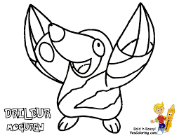 Pokemon coloring pages black and white | printable coloring. Lively Pokemon Black And White Coloring Pages Drilbur Scrafty