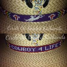 Pin By Jordan Broussard On Circle 8 Beaded Hatbands Beaded Hat Bands Beaded Hat Hat Band