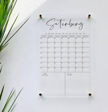 Personalized Acrylic Calendar For Wall 7 Week Design Dry Etsy In 2020 Dry Erase Board Work Organization Wet Erase Markers