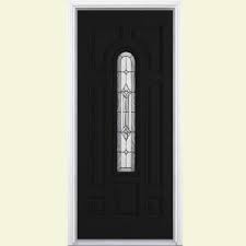 Masonite Providence Center Arch Painted Smooth Fiberglass Entry Door With Brickmold 22228 At The Fiberglass Entry Doors Steel Entry Doors Exterior Front Doors