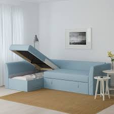 Holmsund Sleeper Sectional 3 Seat Orrsta Light Blue Ikea In 2020 Corner Sofa Bed Contemporary Living Room Design Small Corner Sofa