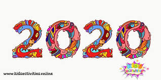 Cartoon Cute New Year Doodle 2020 Kids Activities New Year Doodle Doodle Lettering Doodles