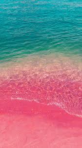 Np20 Sea Water Beach Summer Nature Pink Wallpaper