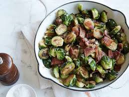 Get This All Star Easy To Follow Pan Roasted Brussels Sprouts With Bacon Recipe From Sunny Anderso Food Network Recipes Sprout Recipes Brussels Sprouts Recipe