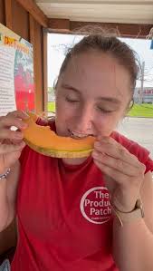 🍈Homegrown cantaloupe season will be gone in a blink of an eye, get them  while they are DELICIOUS! 2 for $8 right now 😍🙏🏽 Open daily* 8am-7pm  📍Washington 405 S State Rd