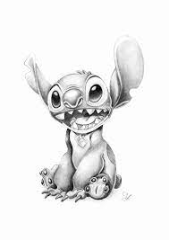 Disney Art Disney S Stitch Drawing Lilo Stitch Print Disney Art Illustration Black And White Stitch Drawing Lilo And Stitch Disney Art