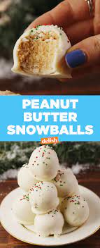 Peanut Butter Snowballs Are Like Little Balls Of Happiness Recipe Holiday Desserts Peanut Butter Recipes Christmas Food