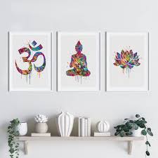 These canvas painting ideas will surely prettify your homes. Unframed Yoga Modern Canvas Painting Abstract Buddha Ohm Lotus Flower Symbol Wall Art Posters And Prints Wall Pictures For Living Room Bedroom Canvas Art Wall Decor Room Decor No Frame Wish