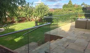 Muzata 304 stainless steel round glass clamp, deck spigot fence balustrade railing post for pool garden balcony stairs panels floor mounting brackets 4 pack polished gs20 pn4, series gr1 pt4. Slough Garden Glass And Stainless Steel Balustrade S3i Group