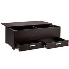 Tangkula Slide Top Coffee Table Hidden Storage Box Drawers Espresso Multifunctional End Ta Coffee Table With Hidden Storage Coffee Table Trunk Hidden Storage