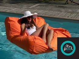 Ocean Blue Sit In Pool Lounger Orange 950100 Pool Lounger Pool Accessories Pool Furniture