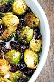 Roasted Brussels Sprouts With Cranberries Recipe In 2020 Roasted Brussel Sprouts Side Dishes Easy Vegetable Sides