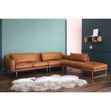 canape d angle droit 5 places en cuir cognac maisons du monde sofa cognac ecksofa sofa leder