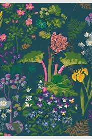 Borastapeter Scandinavian Designers Ii Wallpaper Rabarber 2 Colours Available Rockett S Floral Wallpaper Green Floral Wallpaper Scandinavian Designers Ii