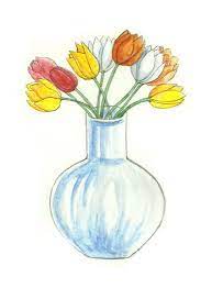 How To Draw Flowers In A Vase Via Wikihow Com Flower Drawing Flower Vase Drawing Flower Art