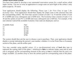 Airline Reservation Svstem You Have Been Asked To