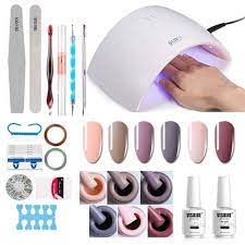 Artificial nails are the right choice for beginners! Amazon Com Gel Nail Polish Starter Kit 6 Colors Gel Polish Set Base Top Coat 36w Led Nail Dryer Lamp With Full Diy Gel Manicure Nail Tools By Vishine 8ml 12 Beauty