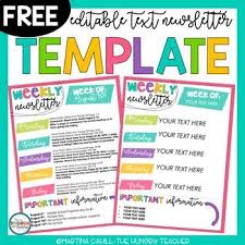 This Resource Includes One Editable Newsletter Template Where You Can Edit The W In 2020 Classroom Newsletter Template Classroom Newsletter Teacher Newsletter Template