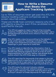 The ats parses a resume's content into categories and then scans it for specific keywords to unfortunately, that means if a resume is not written and formatted with the applicant tracking system. How To Create A Resume That Beats The Ats