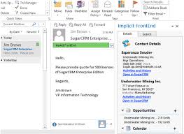 Implicit Frontend Sugarcrm Outlook Integration Implicit Frontend Creates A New Paradigm For Interacting With Sugarcrm We Enterprise Frontend Search People