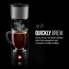 3.9 out of 5 stars with 5814 ratings. Black Stainless Steel Chefman Instacoffee Single Serve Coffee Maker Brews Quickly Compatible With K Cup Pods Grounds Loose Leaf Tea W Reusable Filter Compact 14 Oz Mug Not Included Coffee Tea Espresso Appliances
