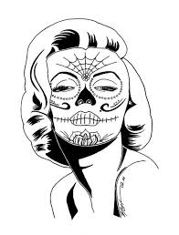 Sugar Monroe Skull Coloring Pages Coloring Pictures Girl Drawing Images