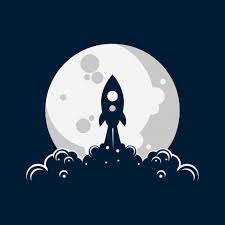 Logo Dell Illustrazione Del Lancio Della Luna Di Rocket Astronaut Art Space Illustration Moon Illustration