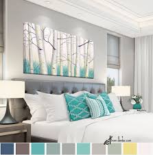Aspen Tree Landscape Painting Aqua Teal Yellow Gray And White Etsy In 2020 Dining Room Wall Decor Teal Yellow Grey Gray Bedroom