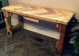 And with the weather getting nice. Diy Pallet Chevron Top Bench