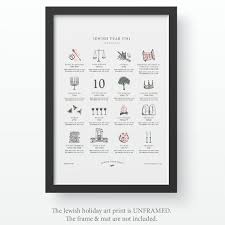 New Jewish Holiday Calendar Art Print 2020 2021 Year 5781 Etsy
