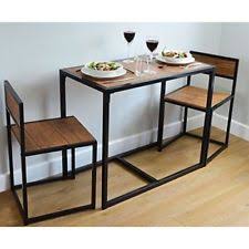 It has a white laminated top with wonderful deep dark blue dowel legs. Breakfast Table 2 Chairs Dining Space Saver Bar Small Compact Set Solid Sturdy Ebay Compact Dining Table Space Saving Kitchen Table Space Saving Dining Table