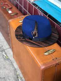 Ebony Wood Brim Fedora Royal Blue Dapper Renaissance Mens Hats Fashion Stylish Hats Hats For Men