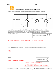 Online library series and parallel circuits answer key. Parallel Circuit Math Worksheet Answers
