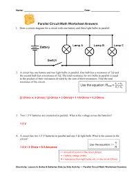 Series/parallel circuits worksheet two answer key author: Parallel Circuit Math Worksheet Answers
